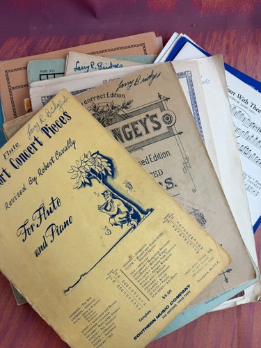 Vintage flute sheet music - sheet, &